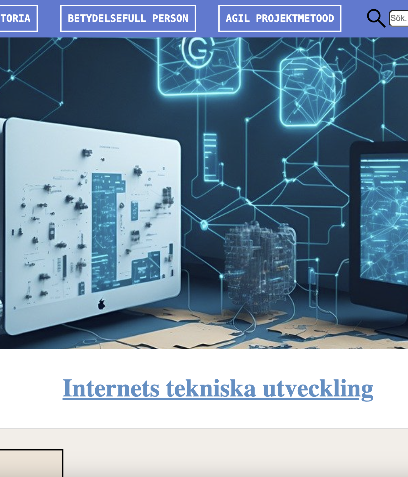 Internets historia printscreen